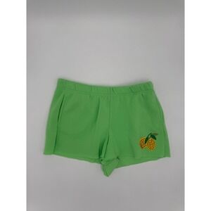 No Comment Shorts Women Large Green Studded Mango Elastic Waist Comfort Low Rise